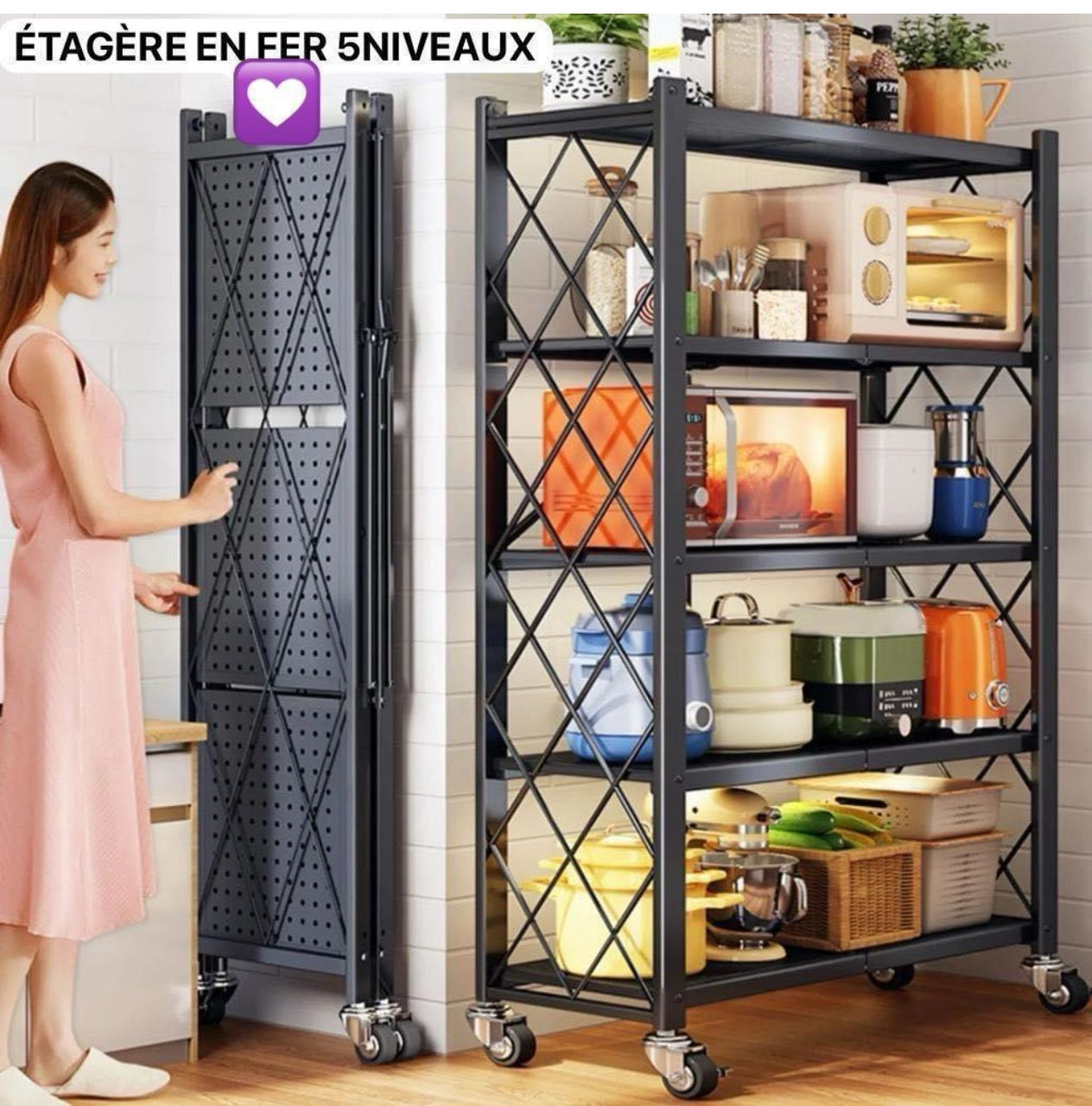 Étagère de Rangement Cuisine 5 Niveaux