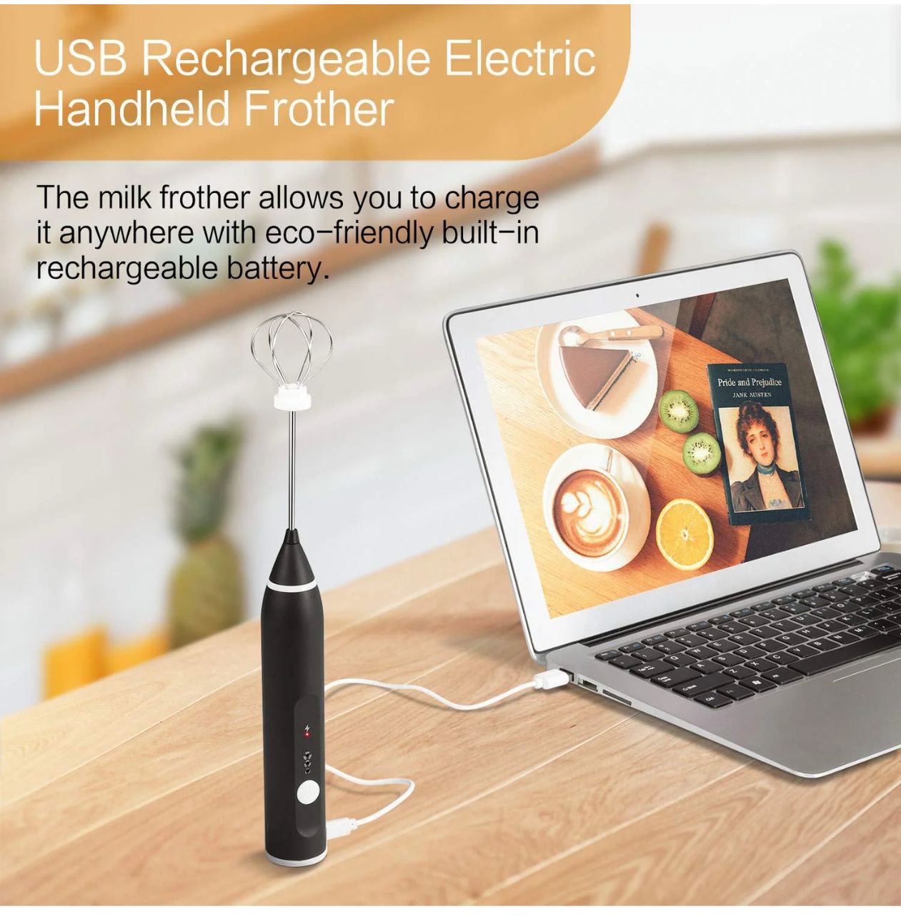 Mini Fouet Électrique Multifonction - Mousseur à Lait Rechargeable