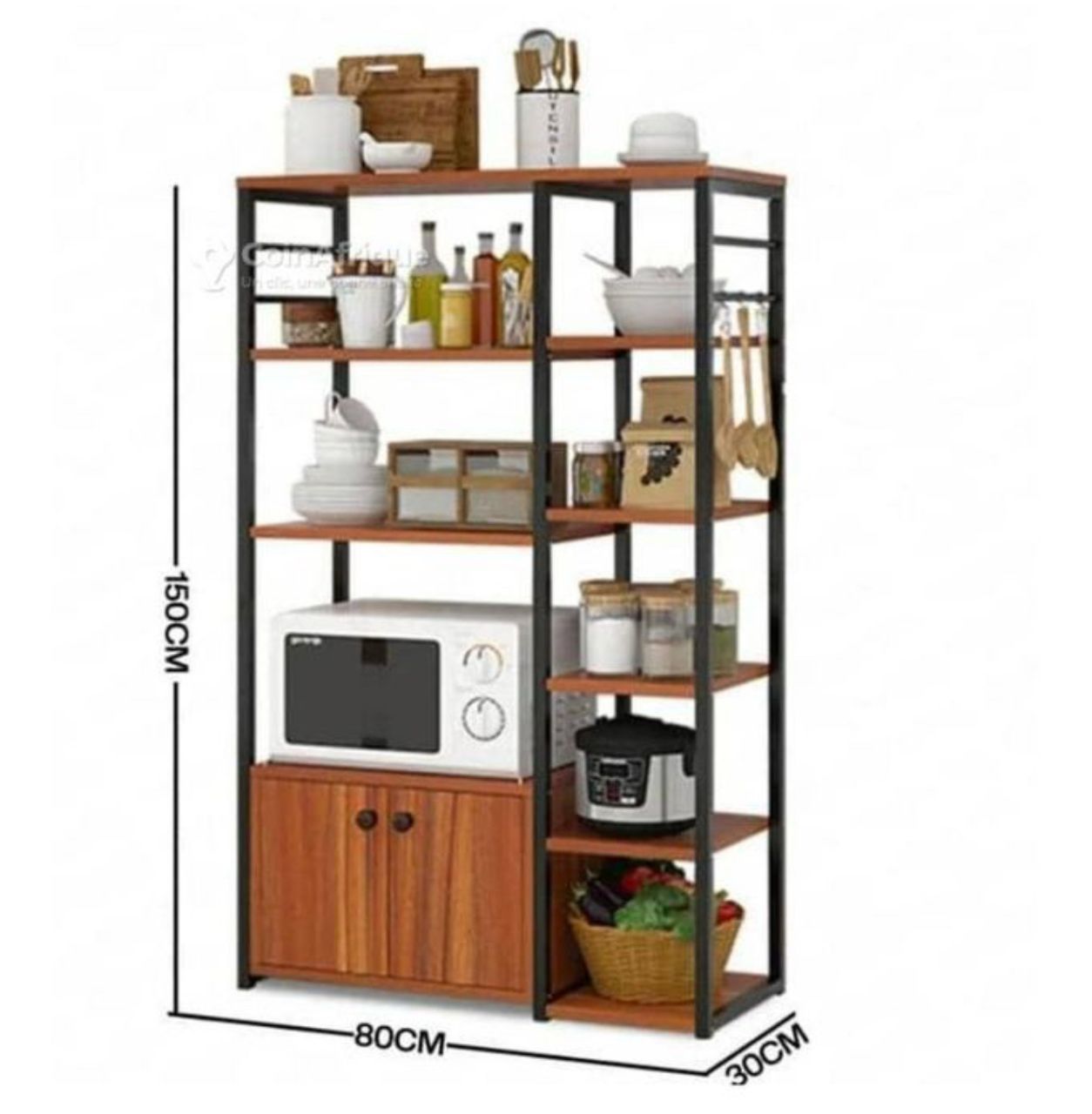 Étagère de Rangement de Cuisine Multifonction – Style Moderne Industriel