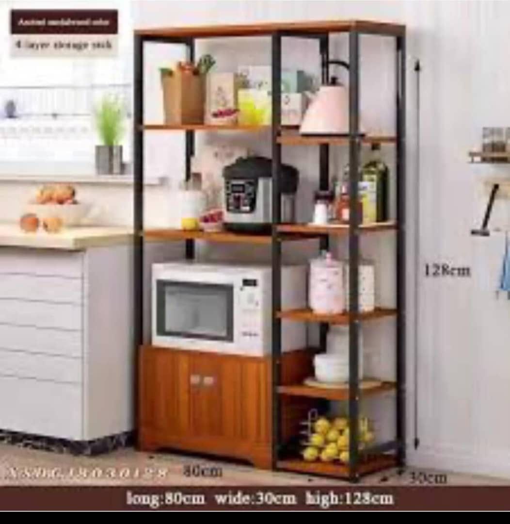 Étagère de Rangement de Cuisine Multifonction – Style Moderne Industriel