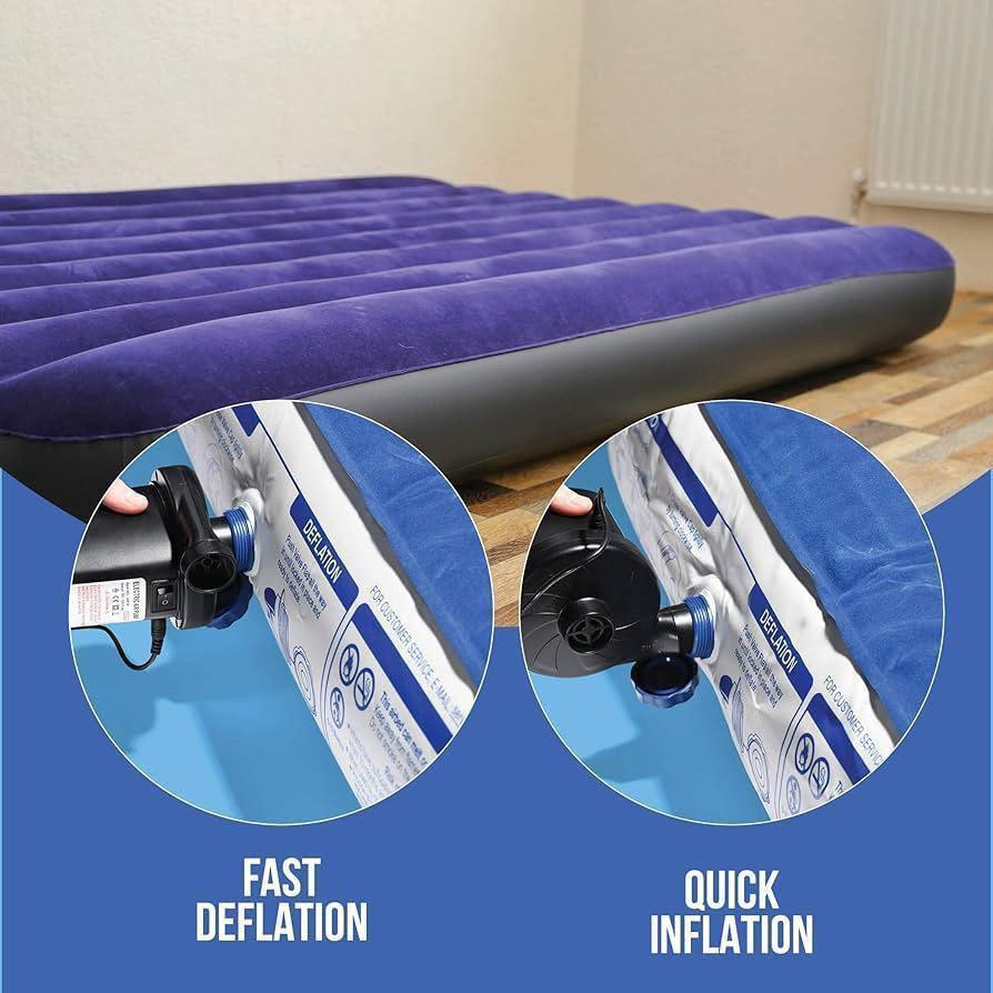 Matelas Gonflable 2 Place + Pompe + 2 Oreillettes - Souple